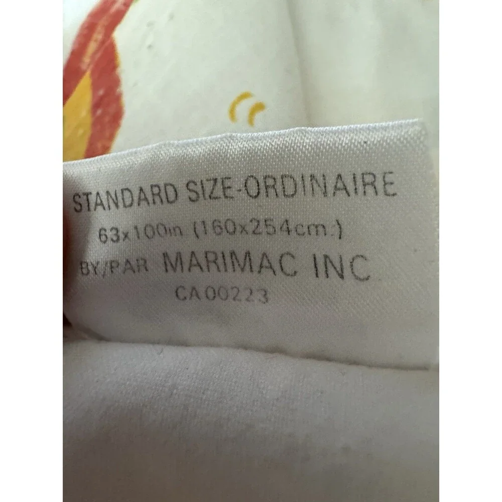 Vintage 1983 Care Bears Flat Sheet Rainbow Print American Greetings Marimac EUC